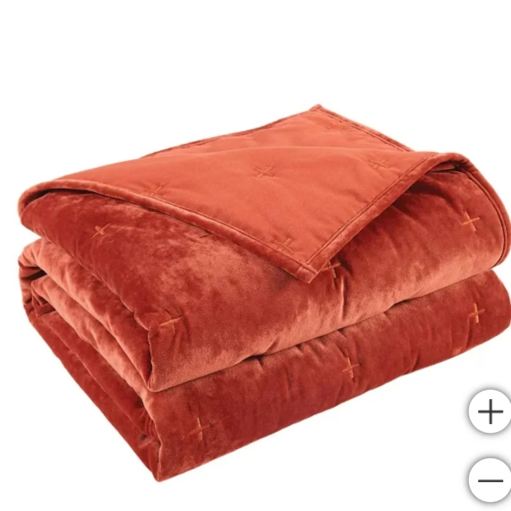 Boho Luxe Velvet Throw new, orange